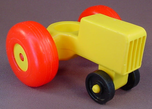 Fisher Price Vintage Yellow Tractor With Red Wheels, 915 Play Family Farm, Little People