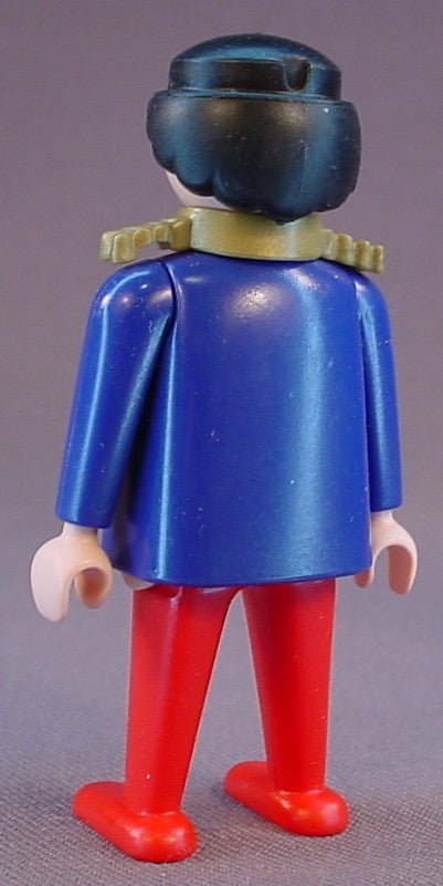 Playmobil Adult Male Circus Worker Figure In A Blue Shirt With Gold Trim & Gold Tied Buttons