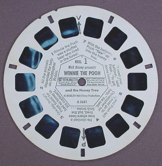 View-Master Walt Disney Presents Winnie The Pooh And The Honey Tree, B 3621, B3621, Reel 1