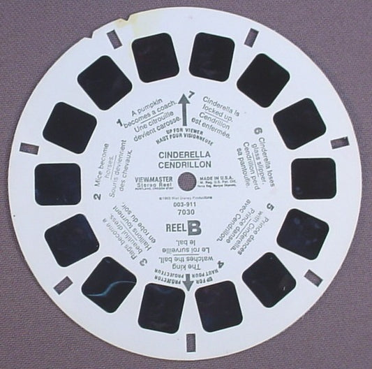 View-Master Walt Disney Cinderella, 7030-003-911, Reel B, 1965 Walt Disney Prod, Viewmaster