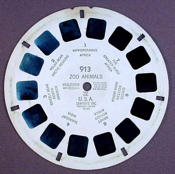 View-Master Zoo Animals U.S.A., 913, 1948 Sawyer's Inc, Viewmaster