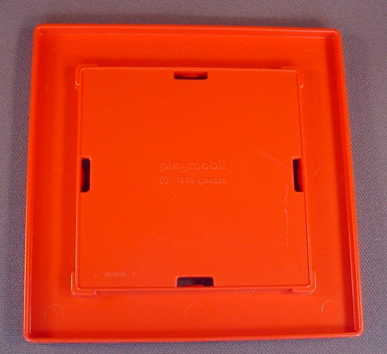 Playmobil Red Floor Or Base For A Playhouse, 4 1/4 Inches Square, Has A Square Indent, 3497 6247, 30 23 3602