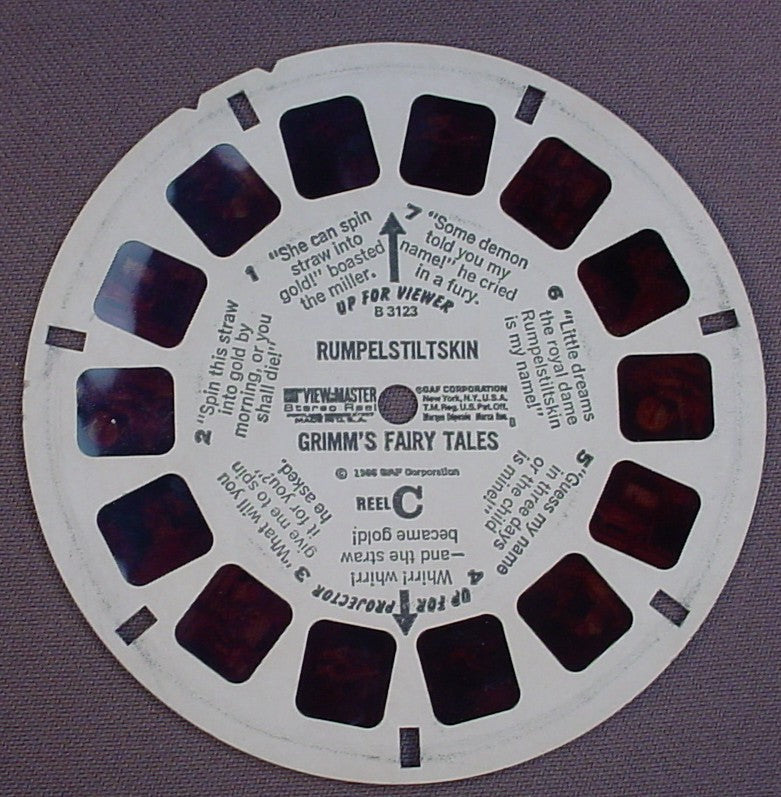 View-Master Rumpelstiltskin, Grimm's Fairy Tales, B3123, B 3123, Reel C, 1955 GAF Corp, Viewmaster