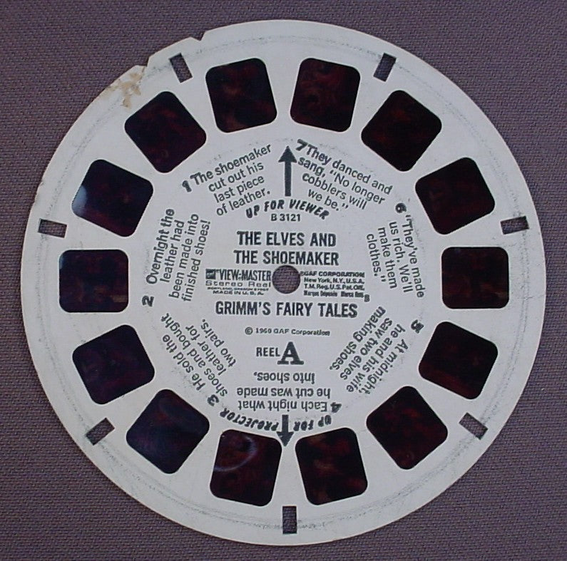 View-Master The Elves And The Shoemaker, B3121, B 3121, Reel A, 1960 GAF Corp, Viewmaster