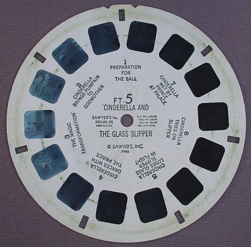 View-Master Cinderella And The Glass Slipper, FT-5, FT5, 1946 Sawyer's Inc, Viewmaster