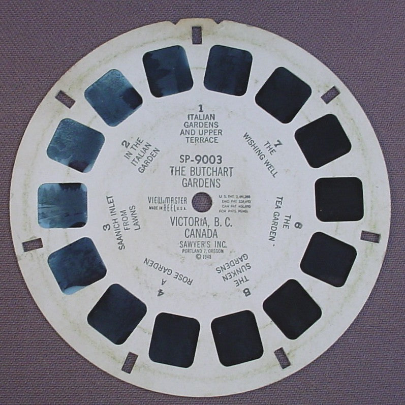 View-Master The Butchart Gardens, Victoria B.C. Canada, SP-9003, SP9003, 1948 Sawyer's Inc