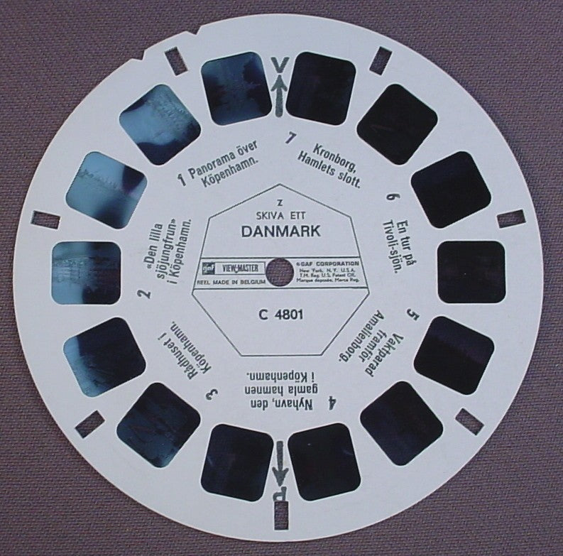View-Master Skiva Ett Danmark, C 4801, C4801, Reel 1, GAF Corp, Viewmaster