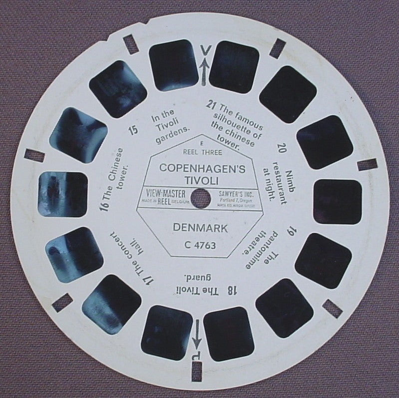 View-Master Copenhagen's Tivoli, Denmark, C4763, C 4763, Reel 3, Sawyer's Inc, Viewmaster