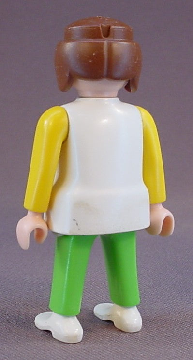 Playmobil Adult Female Mom Or Mother Figure In A White Shirt With A Pattern & Green Pants