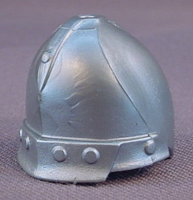 Playmobil Silver Gray Helmet With Cheek Nose & Neck Protectors, Has A Hole For An Ornament, Grey