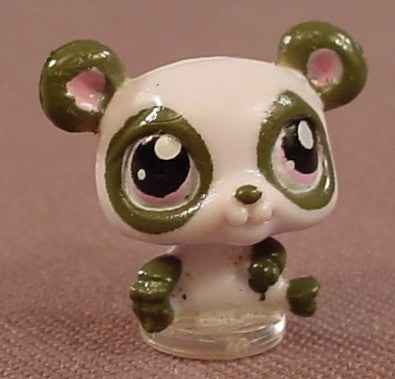Littlest Pet Shop Teeniest Tiniest Teensies White Panda With Grey Ears, Japanese Garden Getaway, 2008, LPS