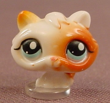 Littlest Pet Shop Teeniest Tiniest Teensies White & Brown Kitty Cat Kitten With A Ring Around One Blue Eye