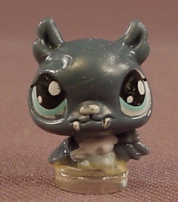 Littlest Pet Shop Teeniest Tiniest Teensies Dark Gray Bat With Blue Eyes, LPS, Hasbro