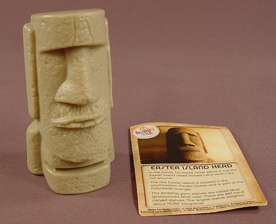 Night At The Museum Movie Easter Island Talking Head, 3 3/8 Inches Tall, 2009 McDonalds