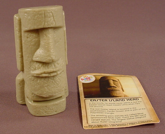 Night At The Museum Movie Easter Island Talking Head, 3 3/8 Inches Tall, 2009 McDonalds