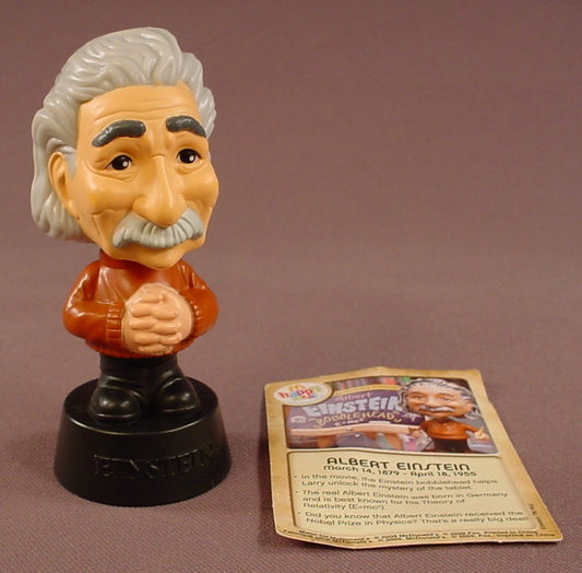Night At The Museum Movie Albert Einstein Bobblehead Figure Toy, 4 Inches Tall, 2009 McDonalds
