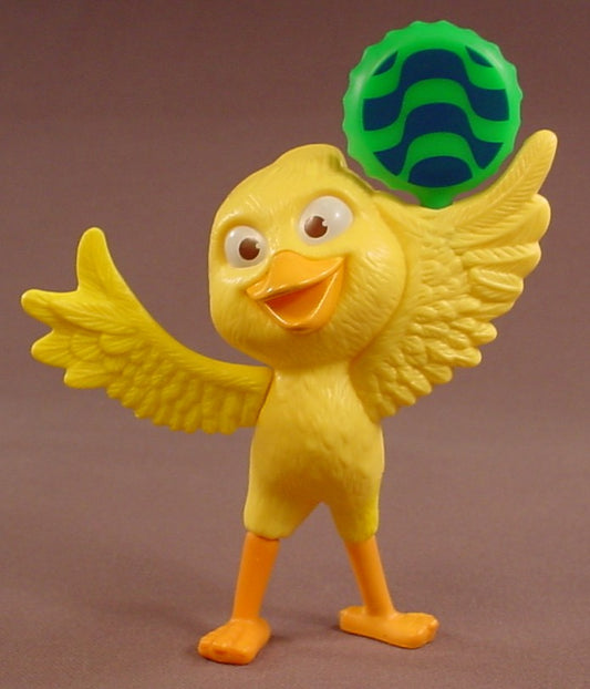 Rio Movie Nico Yellow Bird Figure, 4 3/4 Inches Tall, Press The Legs Together To Make The Bottle Cap Spin,