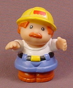 Fisher Price Little People 2000 Male Construction Worker With Yellow Hardhat, 72530