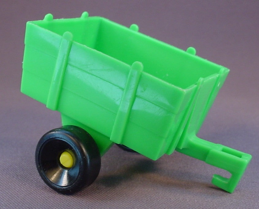Fisher Price Vintage Green Hay Wagon Trailer With Yellow Axle, Hitch, 2351 2448 Farm Fun