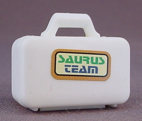 Playmobil White Suitcase With Saurus Team Stickers On The Front & Back, 4162 4170