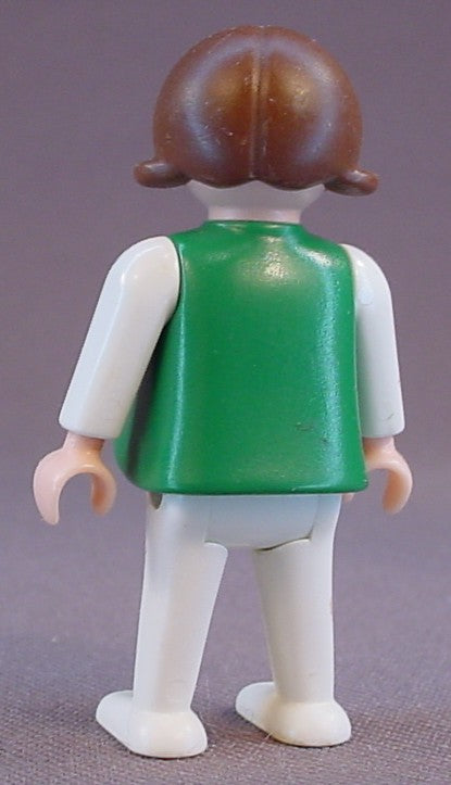 Playmobil Female Girl Child Classic Style Figure With White Arms & Legs, Brown Hair, Green Top, 3290