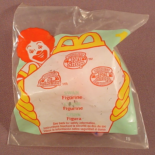 Littlest Pet Shop Swan Figure Toy Sealed In The Original Bag, Tonka, #1, 1996 McDonalds