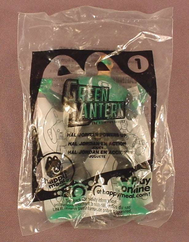 Green Lantern Hal Jordan Power Up Action Figure Toy Sealed In The Original Bag, #1, 2012 McDonalds