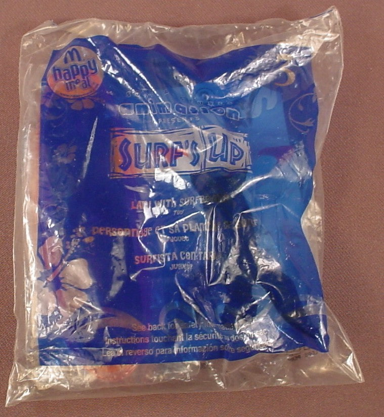 Surf's Up Movie Lani Figure With A Surfboard Toy Sealed In The Original Bag, #3, 2007 McDonalds