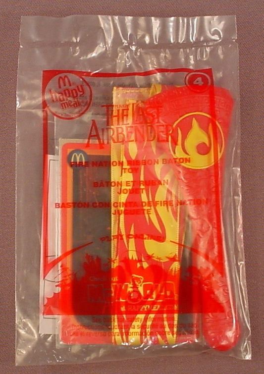 The Last Airbender Movie Fire Nation Ribbon Baton Toy Sealed In The Original Bag, #4, 2010 McDonalds