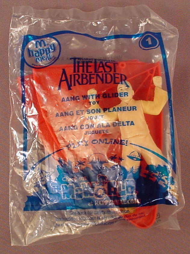 The Last Airbender Movie Aang With A Glider Toy Sealed In The Original Bag, #1, 2010 McDonalds
