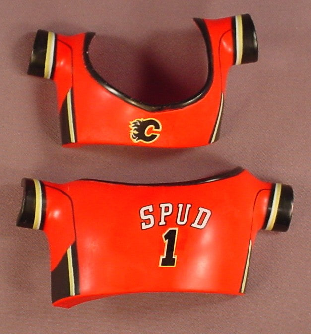 Mr Potato Head Sports Spuds 2 Piece Calgary Flames Jersey, Snaps Around A 4 Inch Body, NHL, 2006 Hasbro