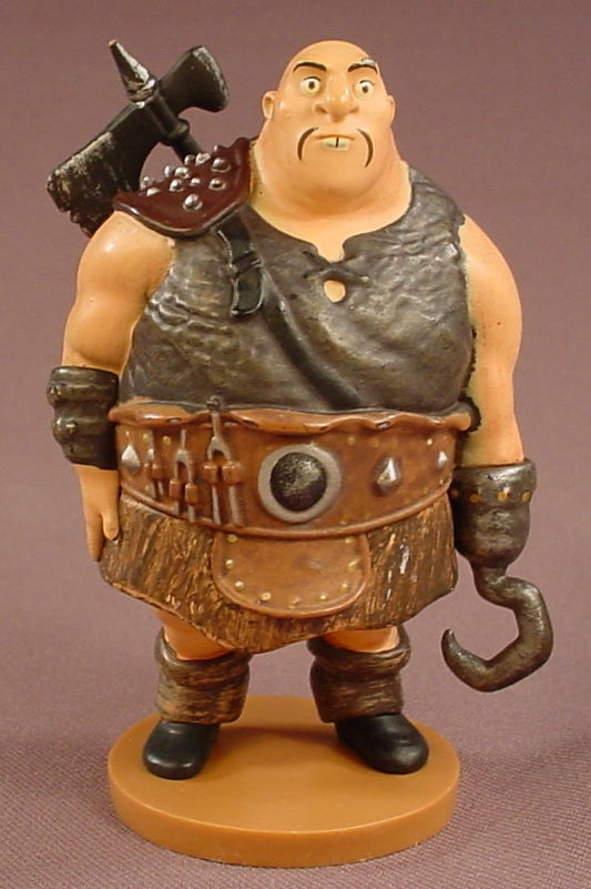 Disney Tangled Movie Hook Hand Pub Thug PVC Figure On A Base, 4 Inches Tall, Concert Pianist, Has An Ax On His Back