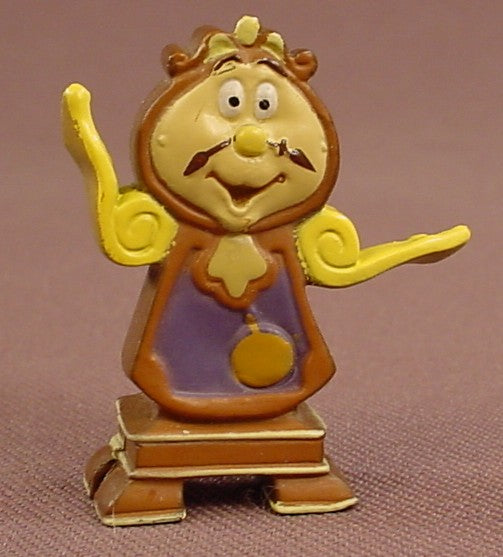 Disney Beauty & The Beast Dark Brown Cogsworth Grandfather Clock PVC Figure, 1 1/4 Inches Tall, Figurine