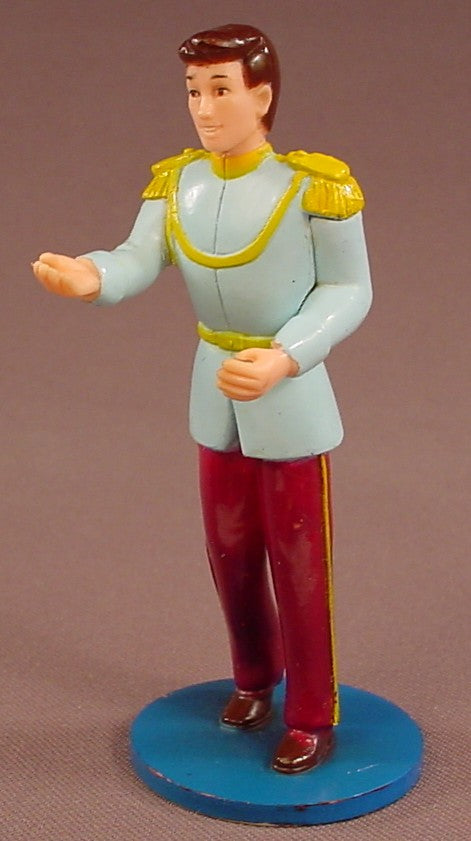 Disney Cinderella Prince Charming PVC Figure On A Round Blue Base, 4 Inches Tall, Figurine