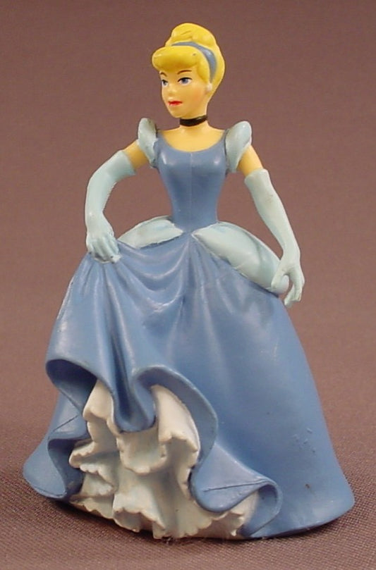 Disney Cinderella In A Blue Ruffled Ball Gown PVC Figure, 3 1/4 Inches Tall, Figurine