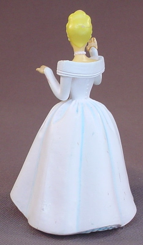 Disney Cinderella As A Bride Wearing A White Wedding Dress Or Gown With Blue Highlights, 3 1/4 Inches Tall, Figurine