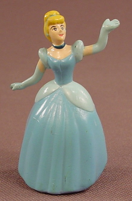 Disney Cinderella In A Blue Ball Gown With One Hand Raised PVC Figure, 2 Inches Tall, Figurine