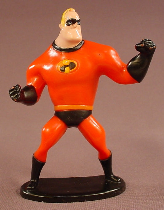 Disney The Incredibles Bob Mr Incredible PVC Figure On A Base, 4 Inches Tall, Pixar, Figurine