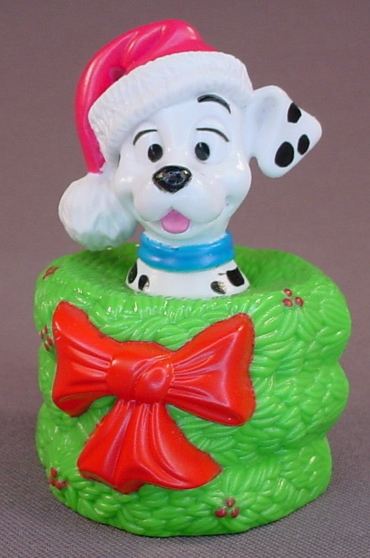 Disney 101 Dalmatians Dog Inside A Stack Of Wreaths, 3 1/4 Inches Tall, The Head Moves, 102, McDonalds