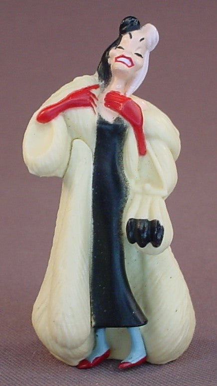 Disney 101 Dalmatians Cruella Deville Villain PVC Figure, 3 Inches Tall, Figurine