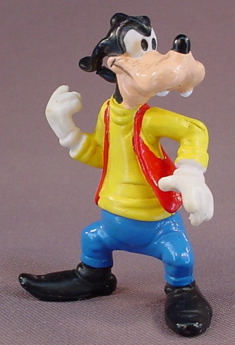 Disney Goofy Playing The Air Guitar PVC Figure, 2 3/4 Inches Tall, Angry Face, Bully, Hand Painted, Figurine