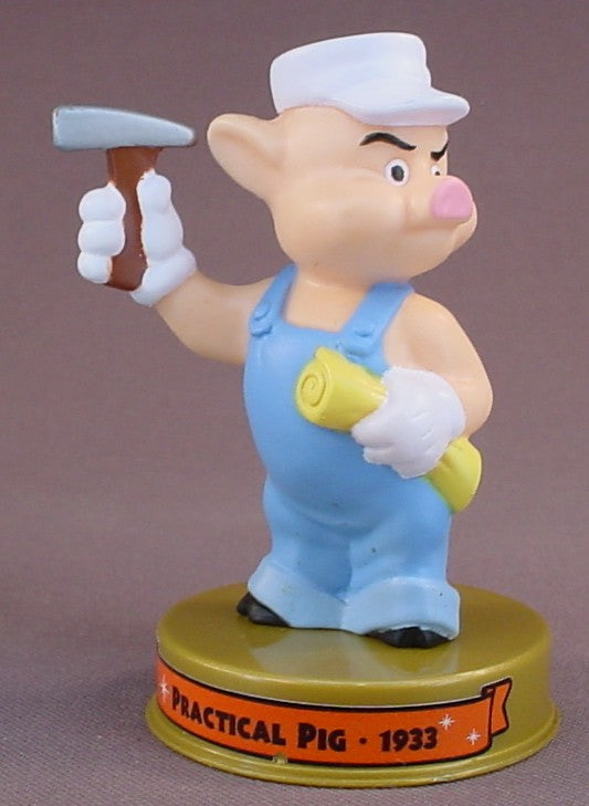 Disney 100 Years Of Magic Practical Pig PVC Figure On A Base, Walt Disney World, The Three Little Pigs Movie, 2002 McDonalds