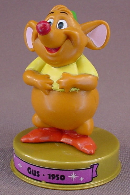 Disney 100 Years Of Magic Gus The Mouse PVC Figure On A Base, Walt Disney World, Cinderella Movie, 2002 McDonalds