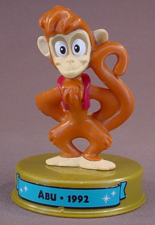 Disney 100 Years Of Magic Abu The Monkey PVC Figure On A Base, Walt Disney World, Aladdin Movie, 2002 McDonalds