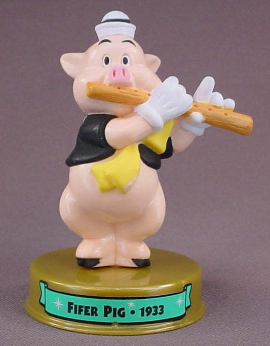 Disney 100 Years Of Magic Fifer Pig PVC Figure On A Base, Walt Disney World, The Three Little Pigs Movie, 2002 McDonalds