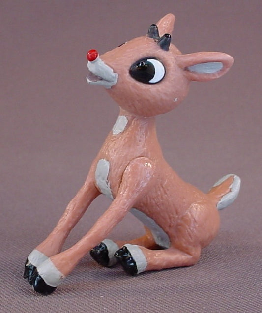 Rudolph The Red Nosed Reindeer Movie Rudolph Sitting On His Back Legs PVC Figure, 2 3/4 Inches Tall, Figurine