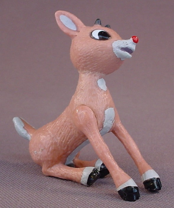 Rudolph The Red Nosed Reindeer Movie Rudolph Sitting On His Back Legs PVC Figure, 2 3/4 Inches Tall, Figurine