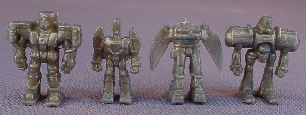 Galaxy War Lot Of 4 Gold Space Robots, They Are About 7/8 Inch Tall, 1990's Hinstar