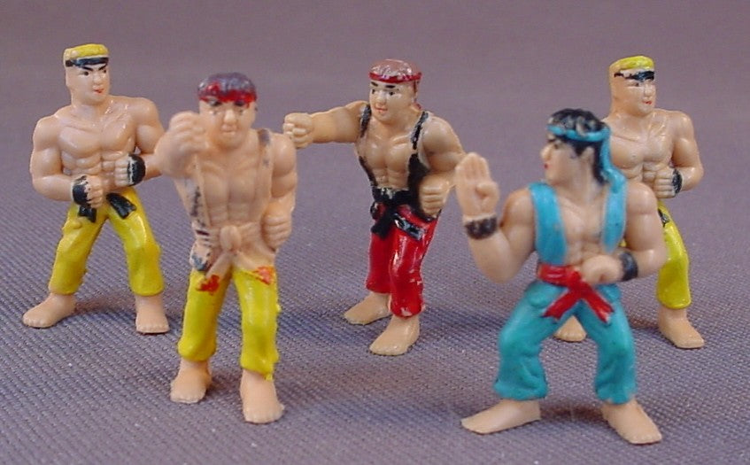 Street Fighter II Lot Of 5 Mini Vinyl Figures, 1 1/8 Inches Tall, Capcom, Keishi Gashapon, May Be Kung Fu Fighters