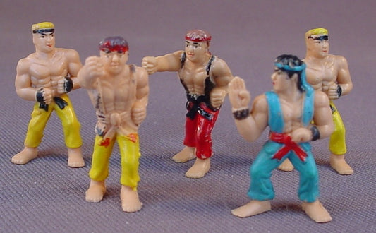 Street Fighter II Lot Of 5 Mini Vinyl Figures, 1 1/8 Inches Tall, Capcom, Keishi Gashapon, May Be Kung Fu Fighters